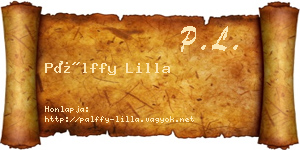 Pálffy Lilla névjegykártya